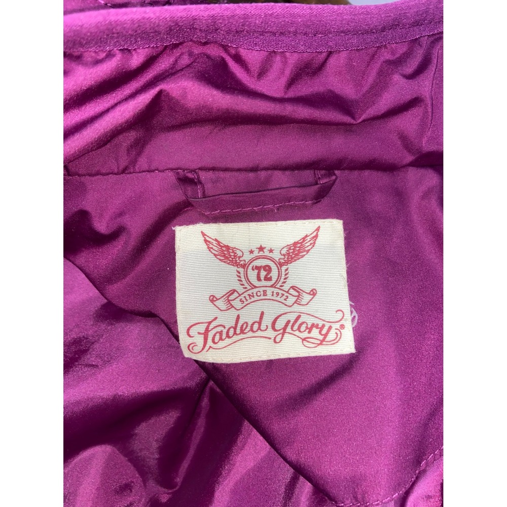 Faded Glory Quilted Barn Jacket Berry Purple Diamond Stitch Gorpcore Women's XL - Picture 5 of 6